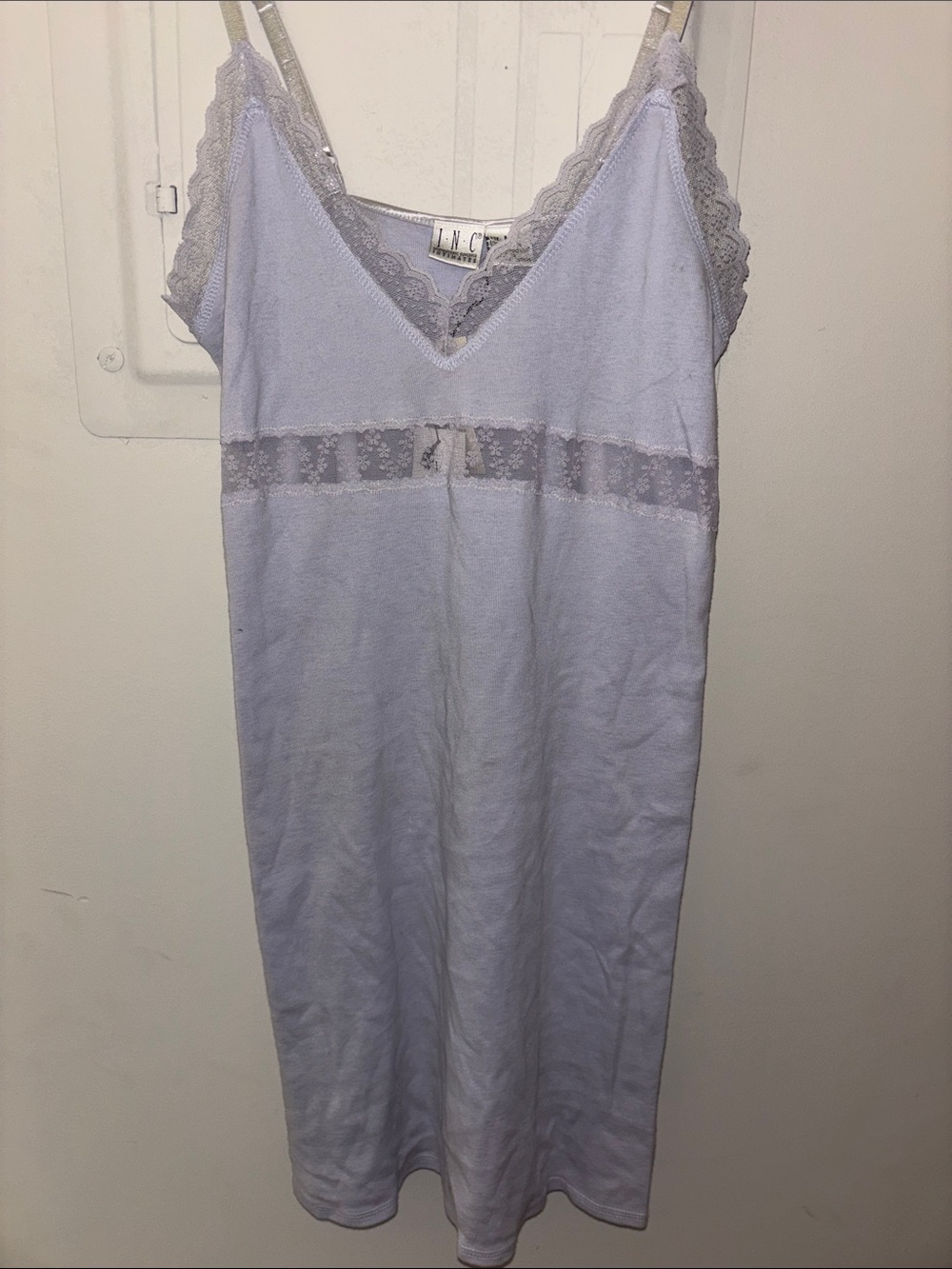 INC Lilac Lace-Trim Chemise Vintage Medium lace vtg NWT International Concepts